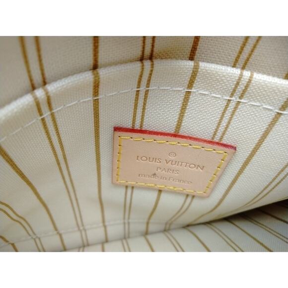 Louis Vuitton Damier Azur Neverfull MM GM Wristlet Pouch Cream Gray - Picture 6 of 8